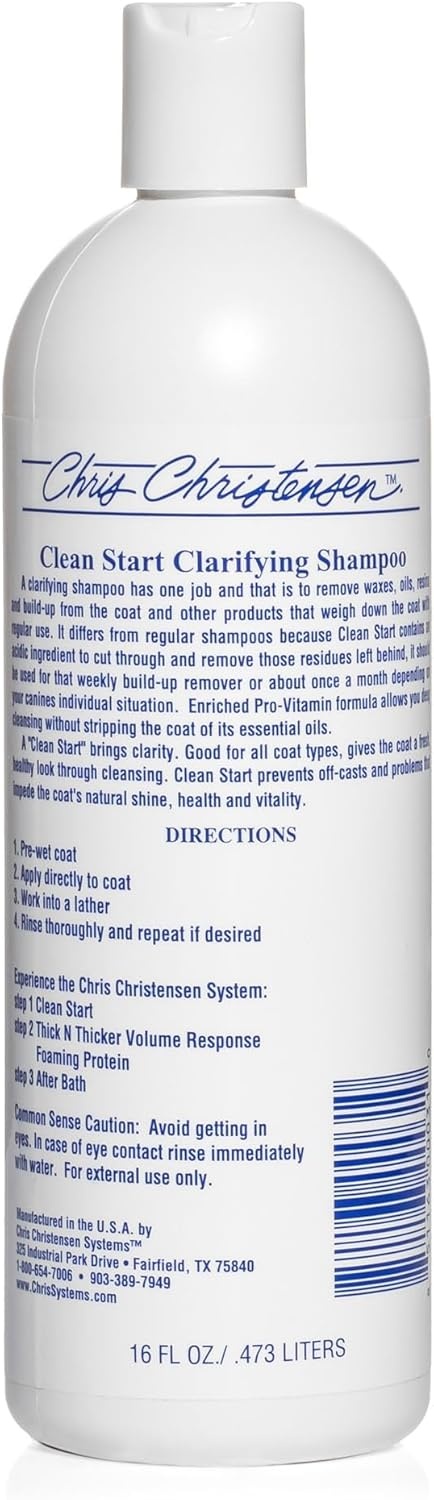 image:imageChris Christensen Clean Start Clarifying Dog Shampoo ProVitamin Formula That Wont Strip The Coat Removes Product Buildup Waxes Oil and Dirt 16 Ounces16 Ounces