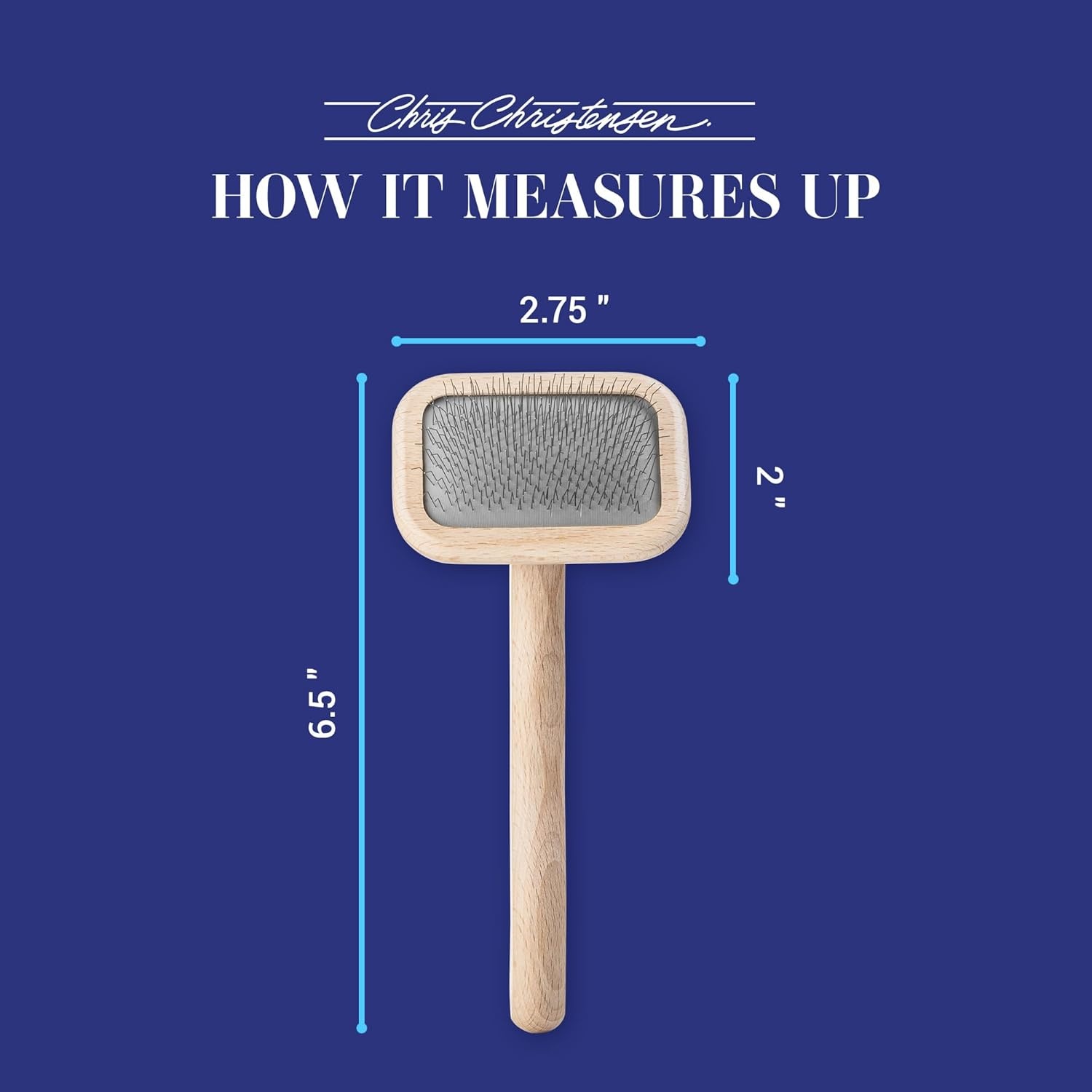 image:imageChris Christensen Mark II Slicker Brush for Dogs 12mm Pins Groom Like a Pro Handcrafted Lightweight Beechwood Ergonomic Handle Stainless Steel Pins A5II Small Made in GermanyMark I Extra Small