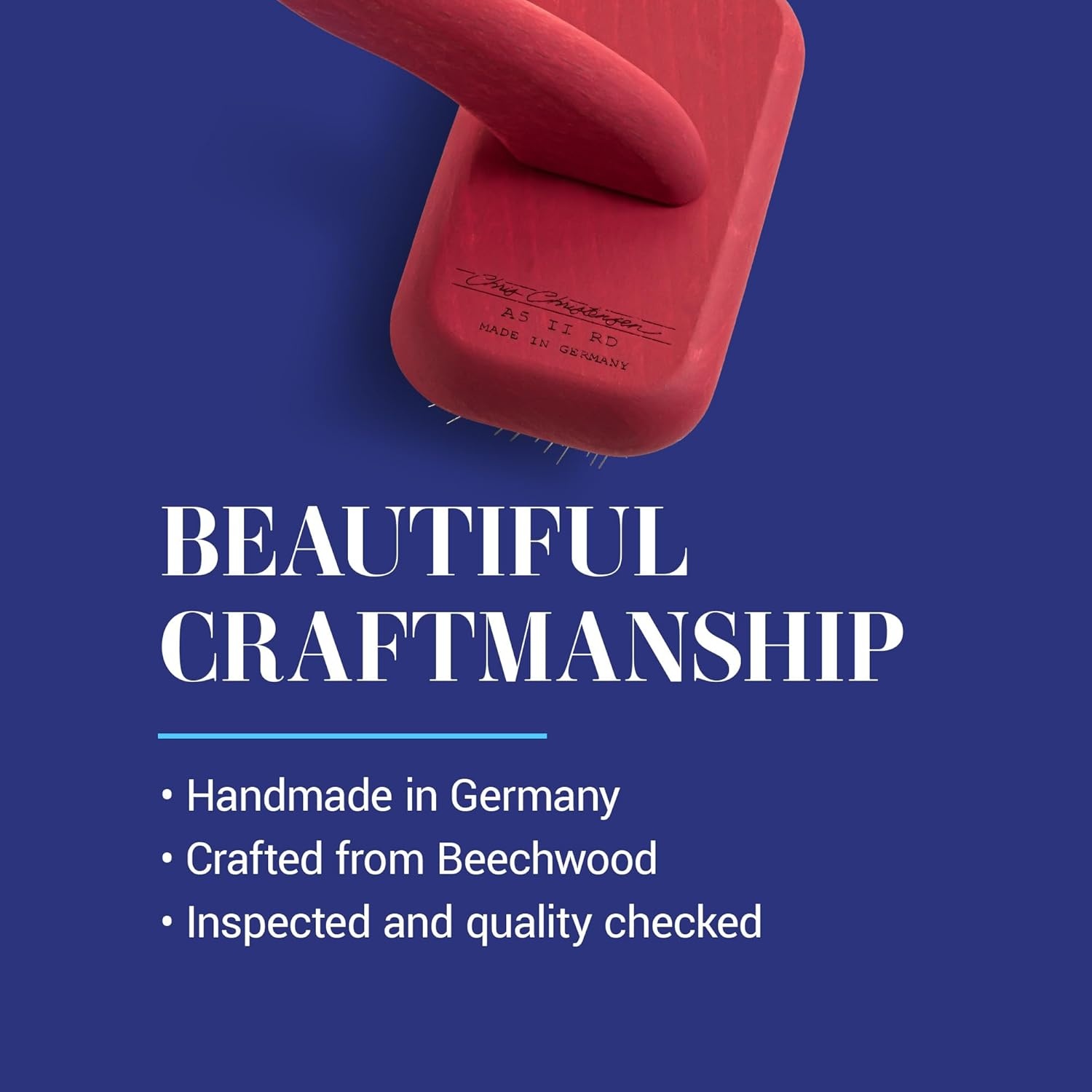 image:imageChris Christensen Mark II Slicker Brush for Dogs 12mm Pins Groom Like a Pro Handcrafted Lightweight Beechwood Ergonomic Handle Stainless Steel Pins A5II Small Made in GermanyMark II SmallRED