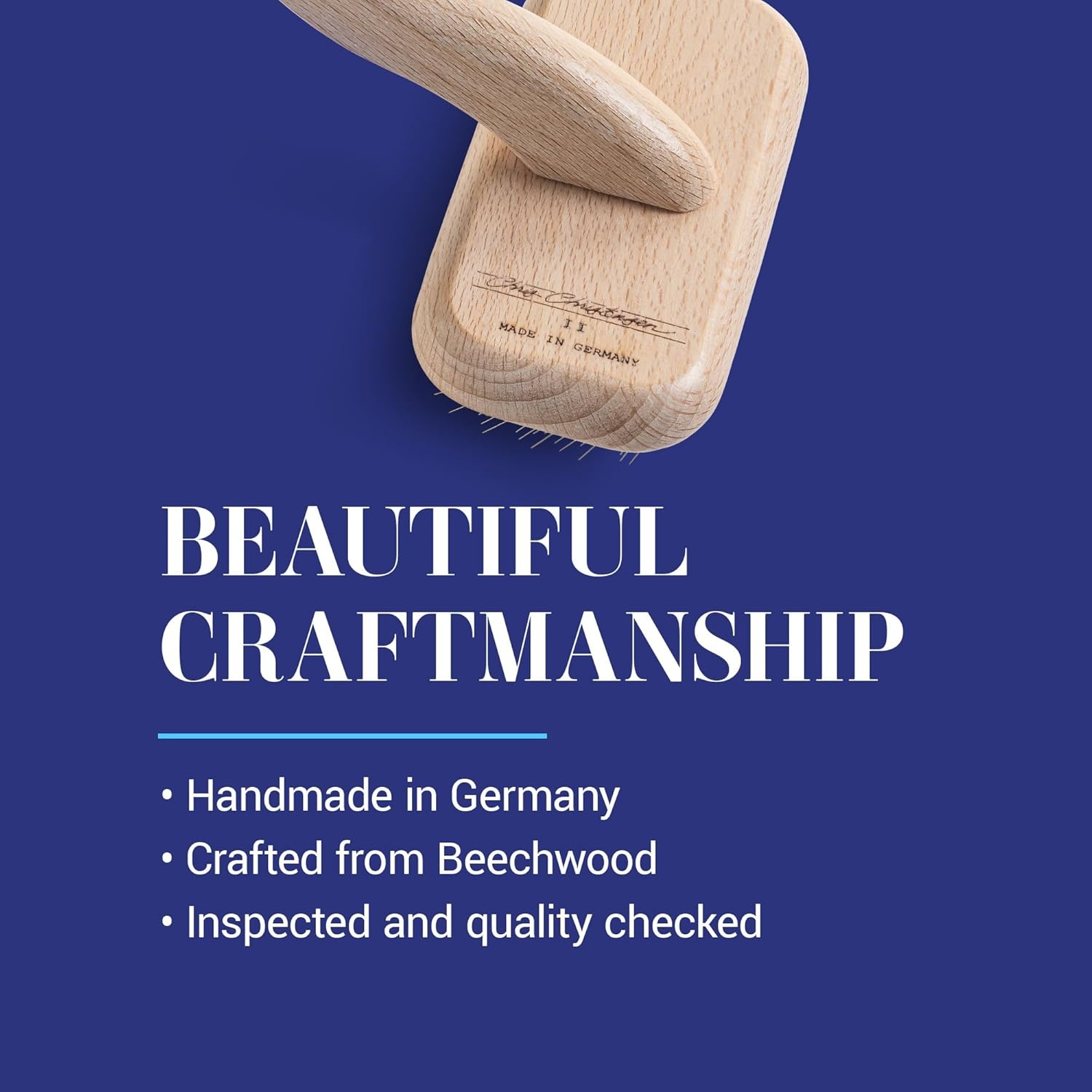 image:imageChris Christensen Mark II Slicker Brush for Dogs 12mm Pins Groom Like a Pro Handcrafted Lightweight Beechwood Ergonomic Handle Stainless Steel Pins A5II Small Made in GermanyMark II Small