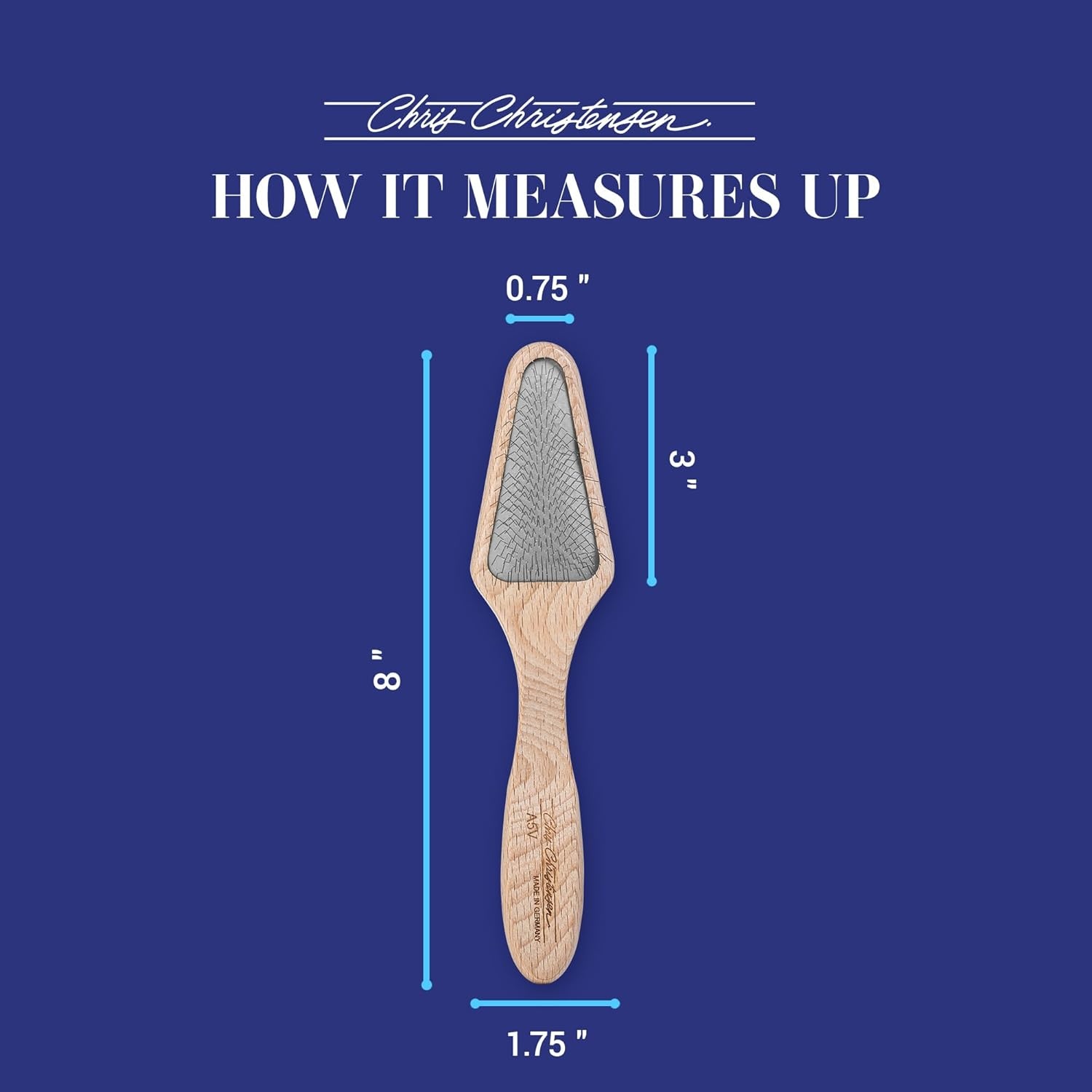 image:imageChris Christensen Mark II Slicker Brush for Dogs 12mm Pins Groom Like a Pro Handcrafted Lightweight Beechwood Ergonomic Handle Stainless Steel Pins A5II Small Made in GermanyMark V Triangle
