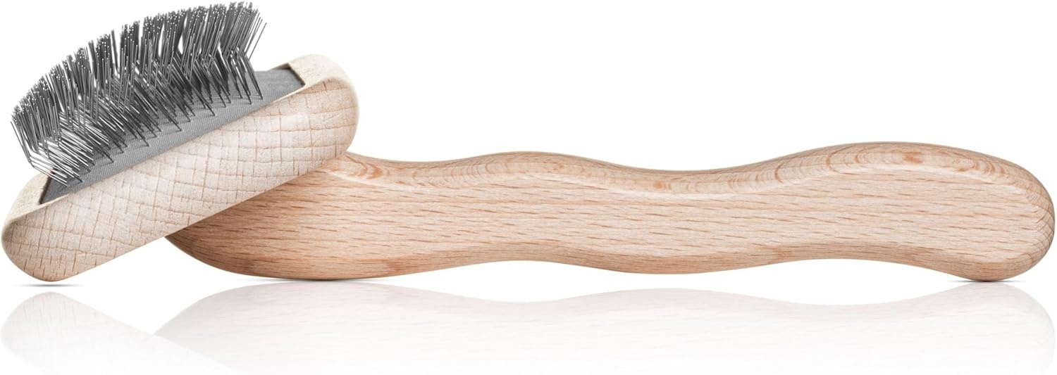 image:imageChris Christensen Mark II Slicker Brush for Dogs 12mm Pins Groom Like a Pro Handcrafted Lightweight Beechwood Ergonomic Handle Stainless Steel Pins A5II Small Made in GermanyMark III Medium