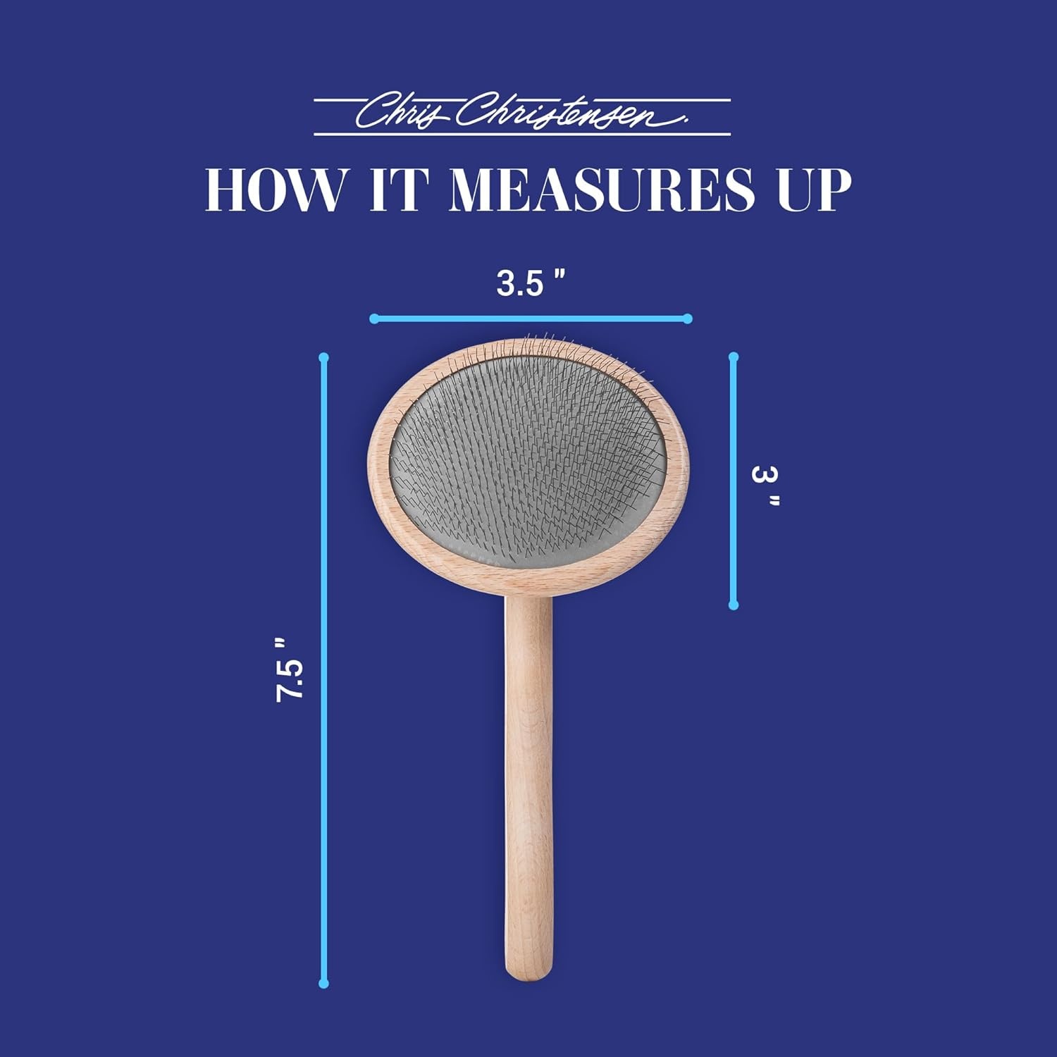 image:imageChris Christensen Mark II Slicker Brush for Dogs 12mm Pins Groom Like a Pro Handcrafted Lightweight Beechwood Ergonomic Handle Stainless Steel Pins A5II Small Made in GermanyMark VIII Round