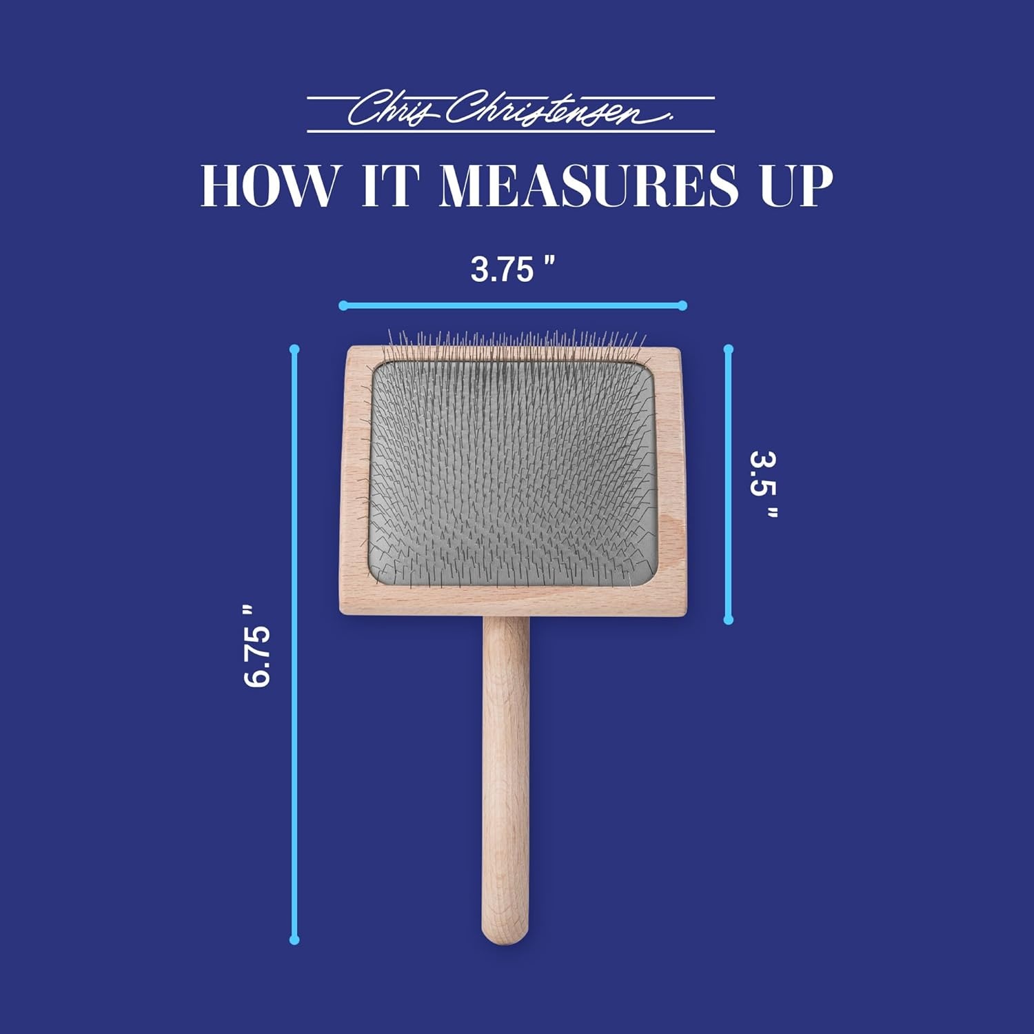 image:imageChris Christensen Mark II Slicker Brush for Dogs 12mm Pins Groom Like a Pro Handcrafted Lightweight Beechwood Ergonomic Handle Stainless Steel Pins A5II Small Made in GermanyMark VII Large Curved Back