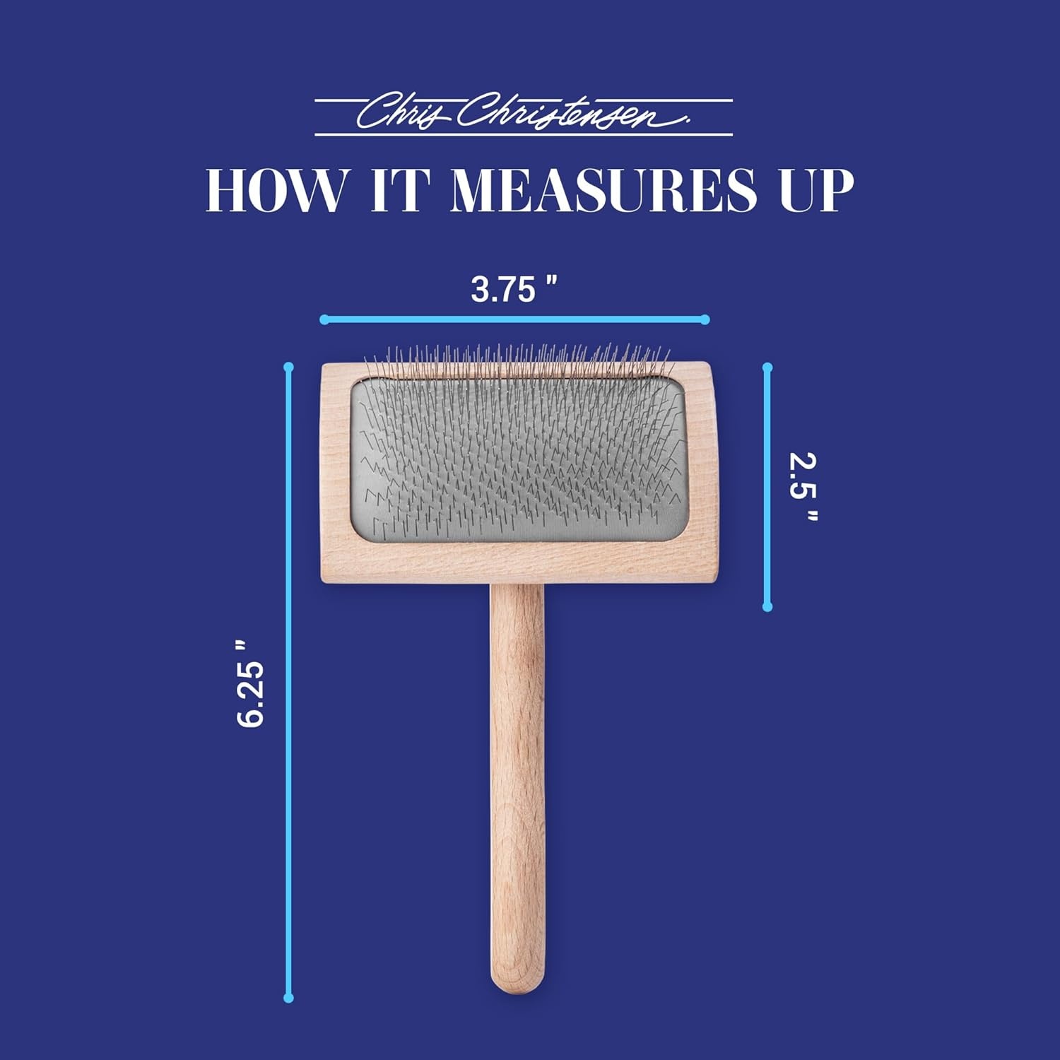 image:imageChris Christensen Mark II Slicker Brush for Dogs 12mm Pins Groom Like a Pro Handcrafted Lightweight Beechwood Ergonomic Handle Stainless Steel Pins A5II Small Made in GermanyMark VI Medium Curved Back