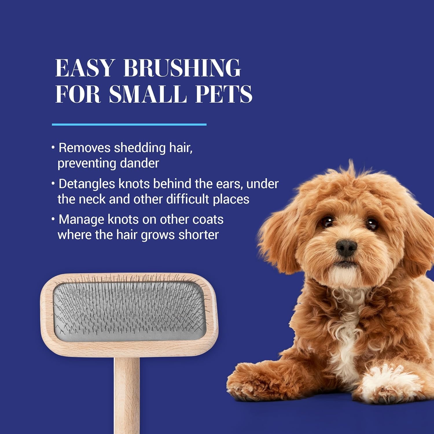 image:imageChris Christensen Mark II Slicker Brush for Dogs 12mm Pins Groom Like a Pro Handcrafted Lightweight Beechwood Ergonomic Handle Stainless Steel Pins A5II Small Made in GermanyMark II Small