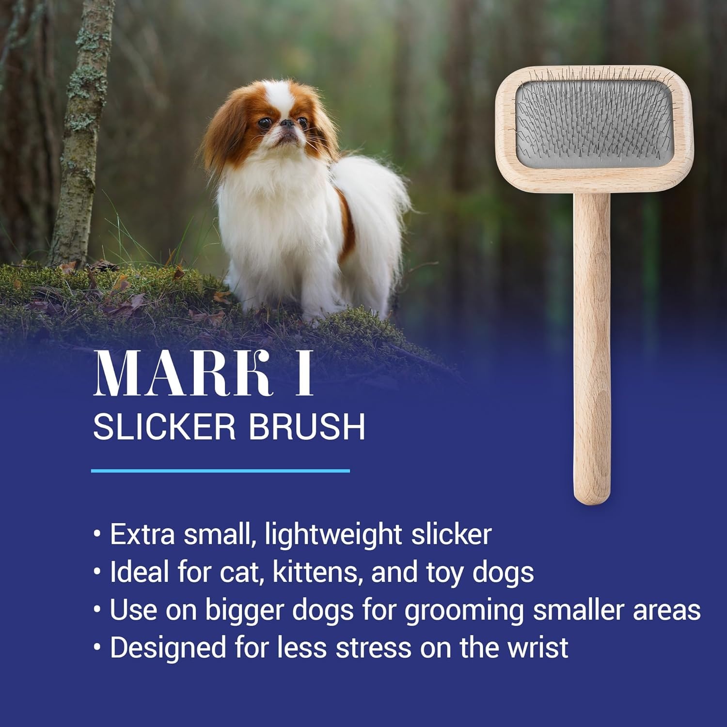 image:imageChris Christensen Mark II Slicker Brush for Dogs 12mm Pins Groom Like a Pro Handcrafted Lightweight Beechwood Ergonomic Handle Stainless Steel Pins A5II Small Made in GermanyMark I Extra Small