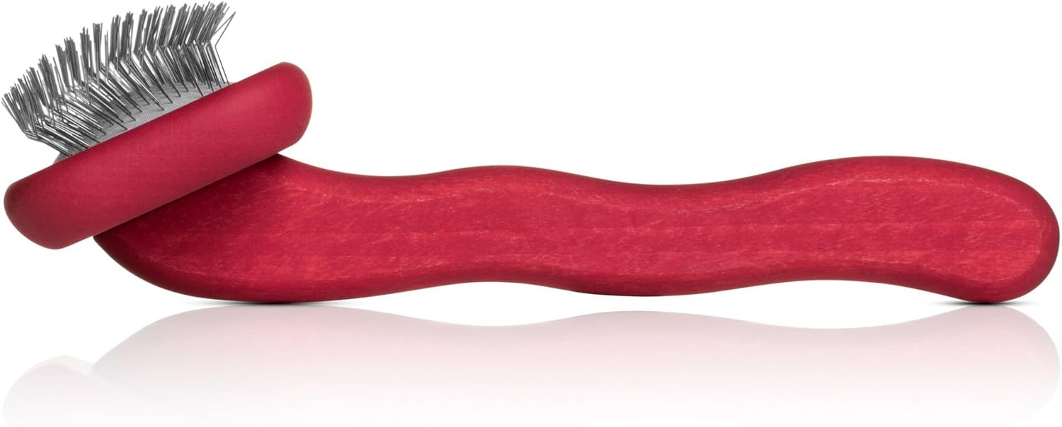 image:imageChris Christensen Mark II Slicker Brush for Dogs 12mm Pins Groom Like a Pro Handcrafted Lightweight Beechwood Ergonomic Handle Stainless Steel Pins A5II Small Made in GermanyMark II SmallRED