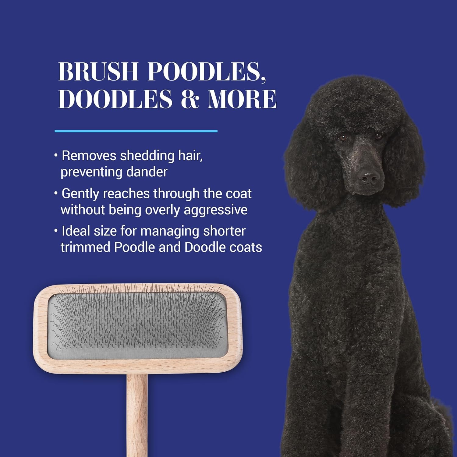 image:imageChris Christensen Mark II Slicker Brush for Dogs 12mm Pins Groom Like a Pro Handcrafted Lightweight Beechwood Ergonomic Handle Stainless Steel Pins A5II Small Made in GermanyMark III Medium