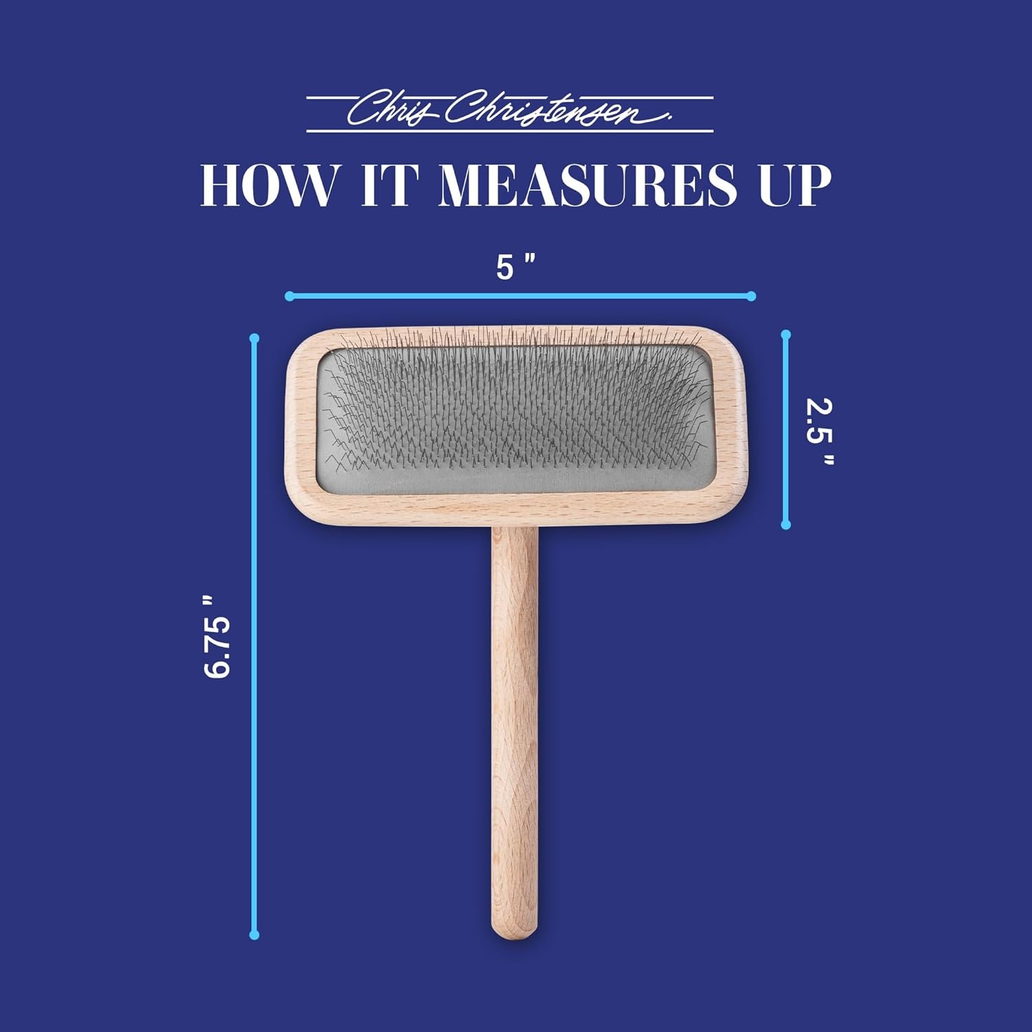 image:imageChris Christensen Mark II Slicker Brush for Dogs 12mm Pins Groom Like a Pro Handcrafted Lightweight Beechwood Ergonomic Handle Stainless Steel Pins A5II Small Made in GermanyMark III Medium