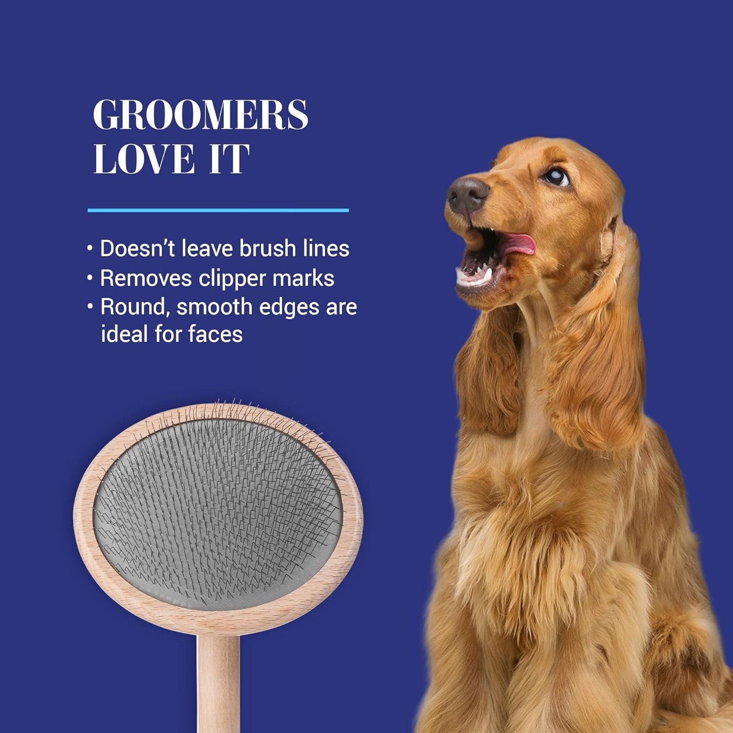 image:imageChris Christensen Mark II Slicker Brush for Dogs 12mm Pins Groom Like a Pro Handcrafted Lightweight Beechwood Ergonomic Handle Stainless Steel Pins A5II Small Made in GermanyMark VIII Round