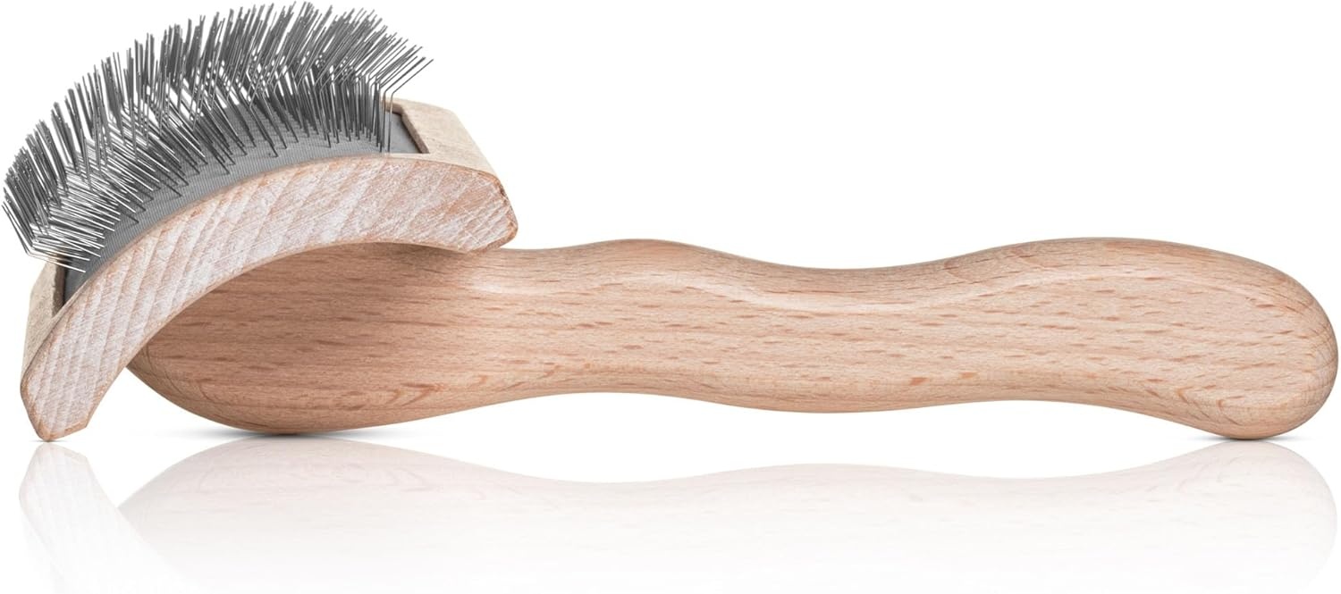image:imageChris Christensen Mark II Slicker Brush for Dogs 12mm Pins Groom Like a Pro Handcrafted Lightweight Beechwood Ergonomic Handle Stainless Steel Pins A5II Small Made in GermanyMark VI Medium Curved Back