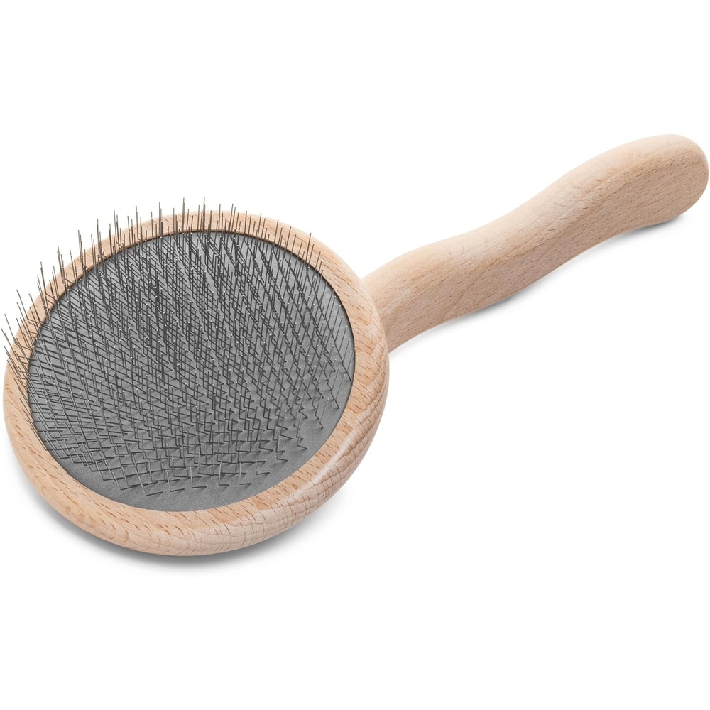 image:imageChris Christensen Mark II Slicker Brush for Dogs 12mm Pins Groom Like a Pro Handcrafted Lightweight Beechwood Ergonomic Handle Stainless Steel Pins A5II Small Made in GermanyMark VIII Round