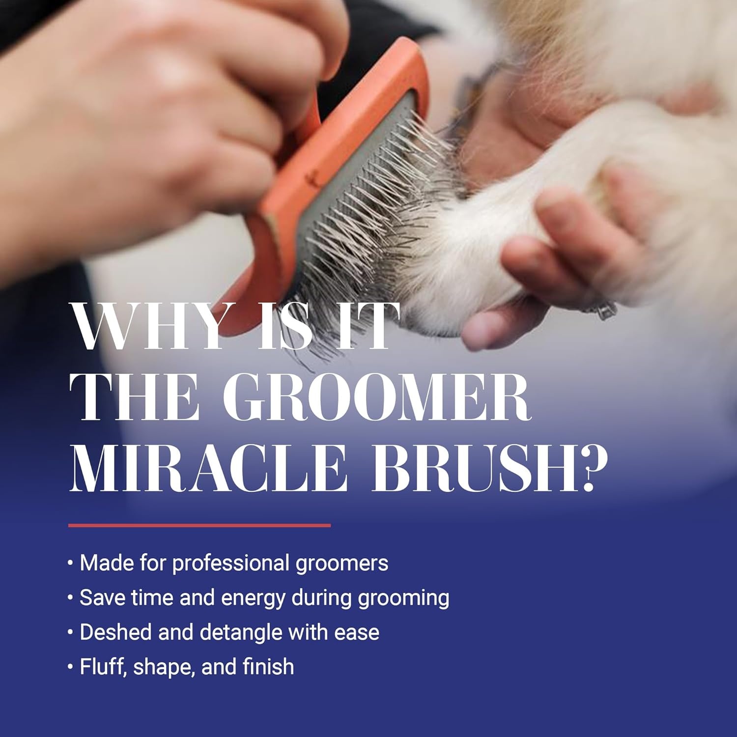 image:imageChris Christensen Big G Dog Slicker Brush Groom Like a Professional Fluff Detangle Style Saves Time Energy Made in Germany Coral MediumCoral
