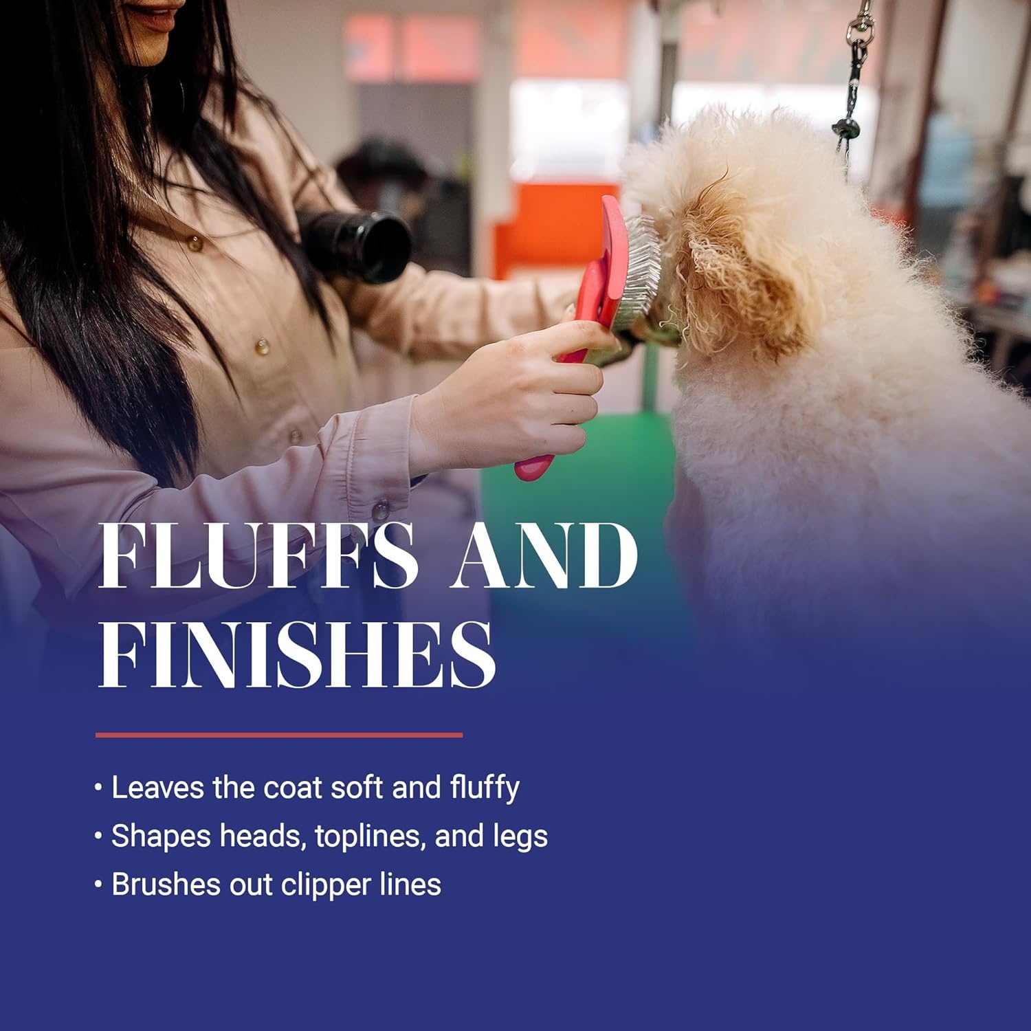 image:imageChris Christensen Big G Dog Slicker Brush Groom Like a Professional Fluff Detangle Style Saves Time Energy Made in Germany Coral MediumCoral