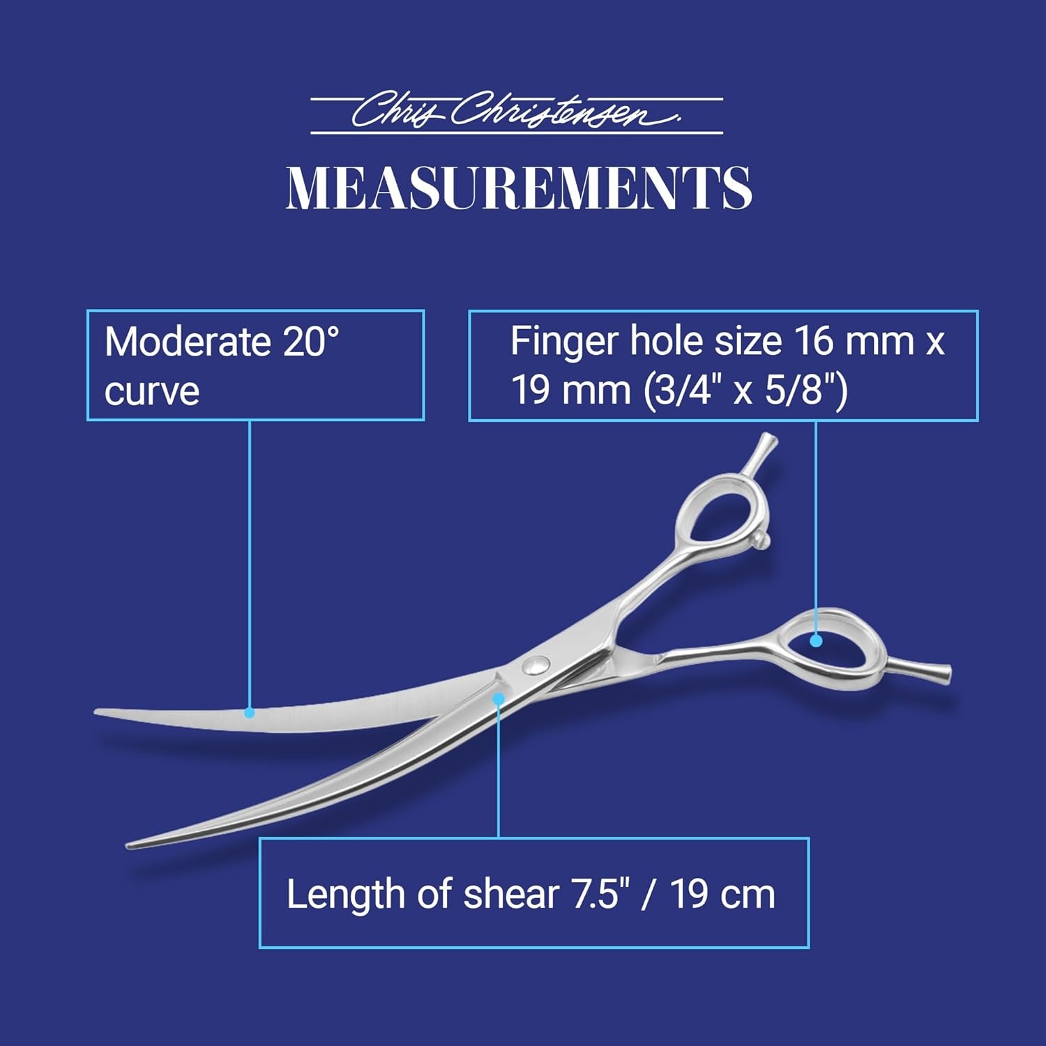 image:imageChris Christensen Classic Series Grooming Shears Full Set of Shears With Case Groom Like a Professional Any Skill Level Made From 440C Japanese Steel75 inch Curve