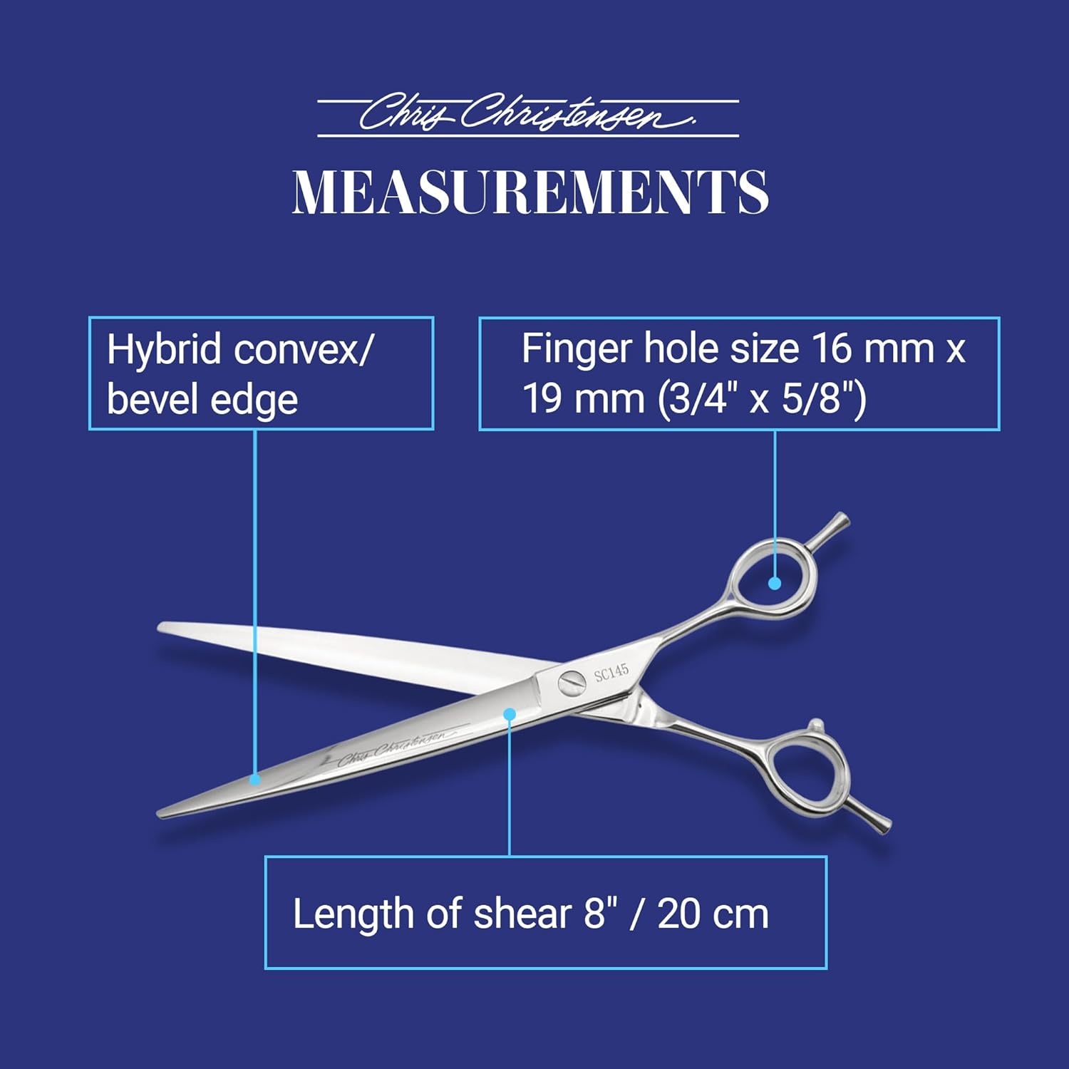 image:imageChris Christensen Classic Series Grooming Shears Full Set of Shears With Case Groom Like a Professional Any Skill Level Made From 440C Japanese Steel8 inch Straight