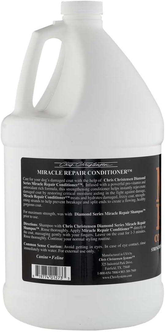 image:imageChris Christensen Diamond Series Miracle Repair Dog Conditioner Groom Like a Professional ProVitamin Formula Provides Maximum Moisture Use on Both Dogs and Cats Made in USA 16 oz128 oz
