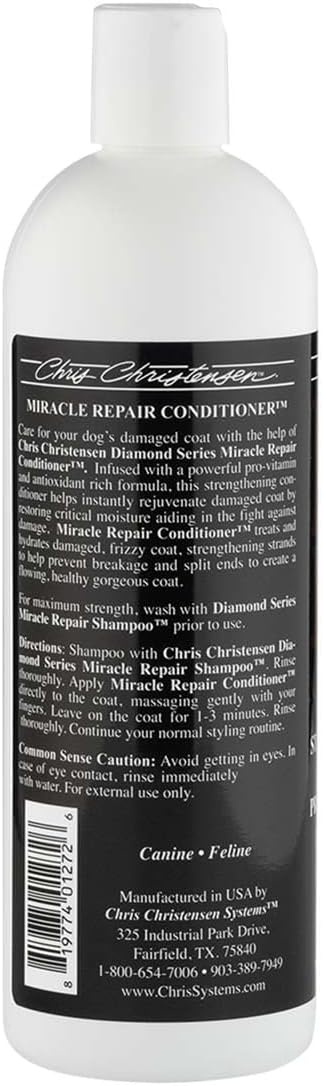 image:imageChris Christensen Diamond Series Miracle Repair Dog Conditioner Groom Like a Professional ProVitamin Formula Provides Maximum Moisture Use on Both Dogs and Cats Made in USA 16 oz16 oz