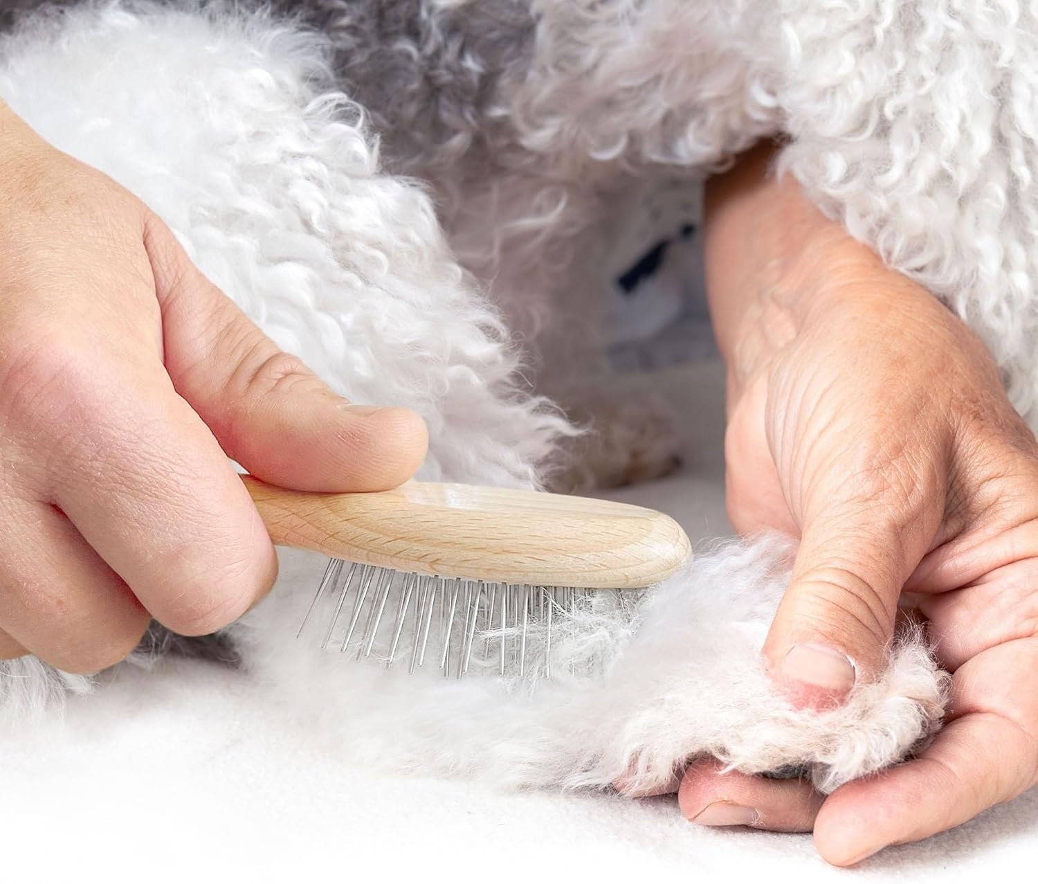 image:imageChris Christensen Dog Brush 575 x 125 Little Wonder Pin Brush 20mm Original Series Groom Like a Professional Stainless Steel Pins Lightweight Beech Wood Body Ground and Polished TipsBrown