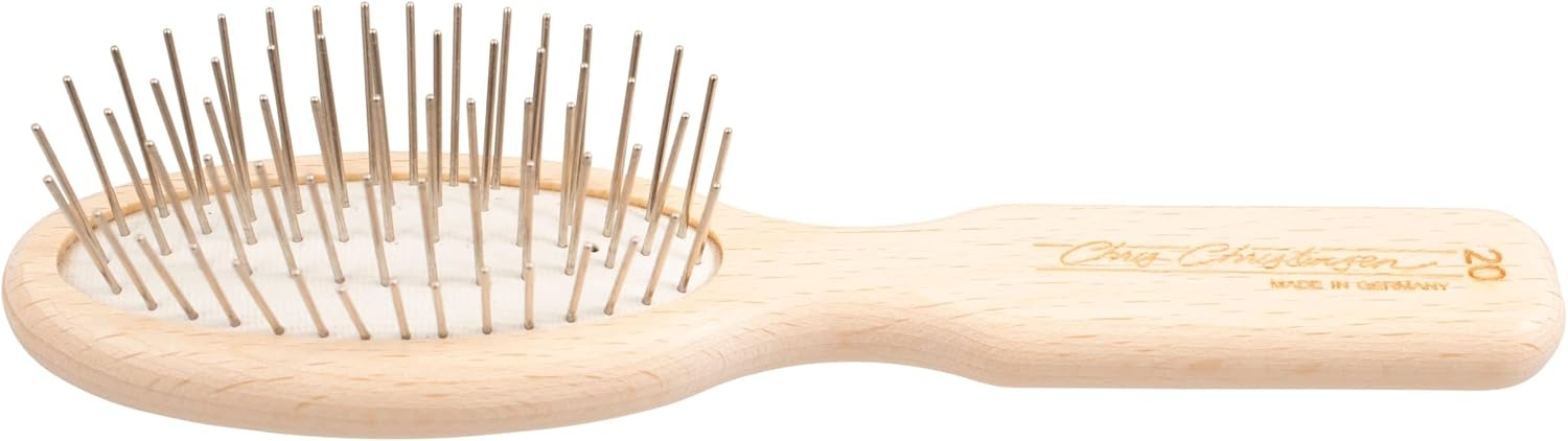 image:imageChris Christensen Dog Brush 575 x 125 Little Wonder Pin Brush 20mm Original Series Groom Like a Professional Stainless Steel Pins Lightweight Beech Wood Body Ground and Polished TipsBrown
