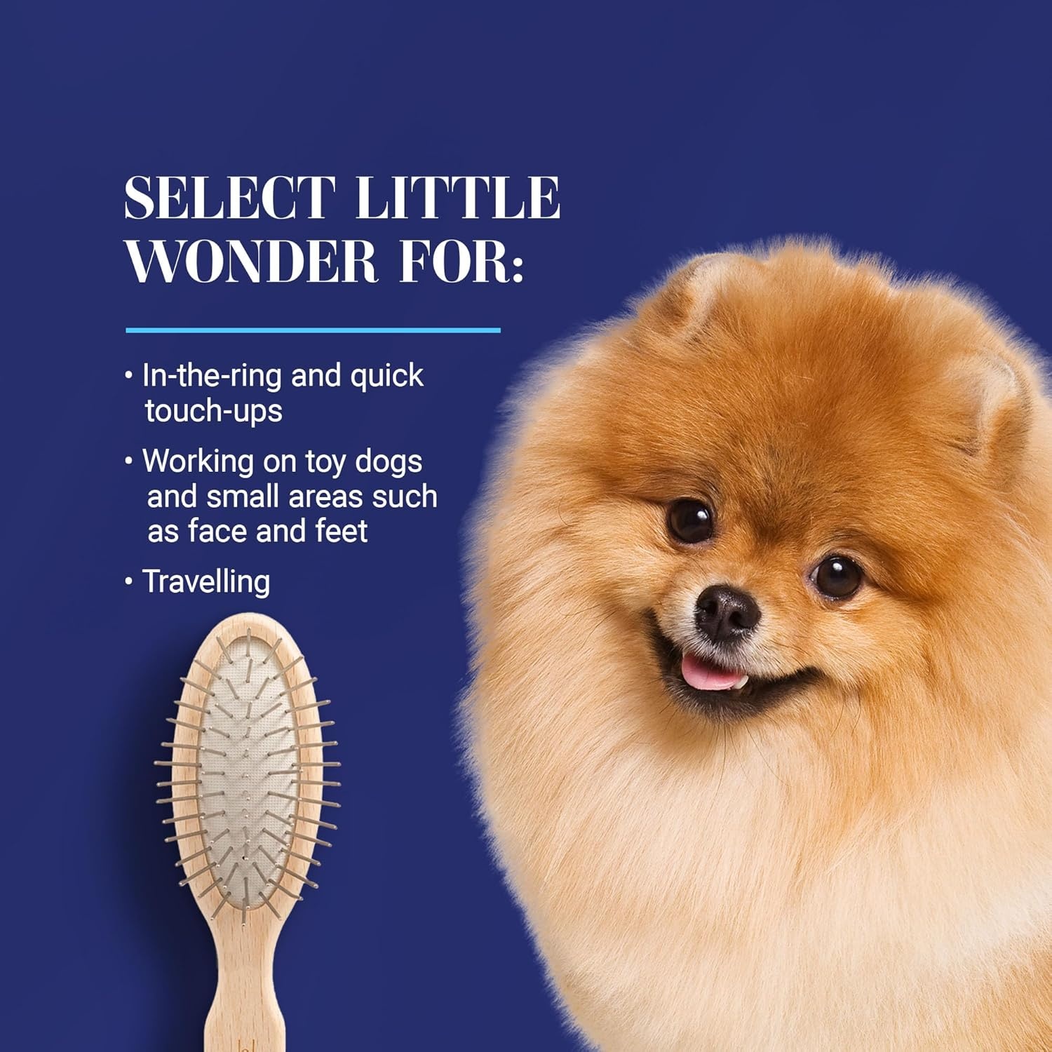 image:imageChris Christensen Dog Brush 575 x 125 Little Wonder Pin Brush 20mm Original Series Groom Like a Professional Stainless Steel Pins Lightweight Beech Wood Body Ground and Polished TipsBrown