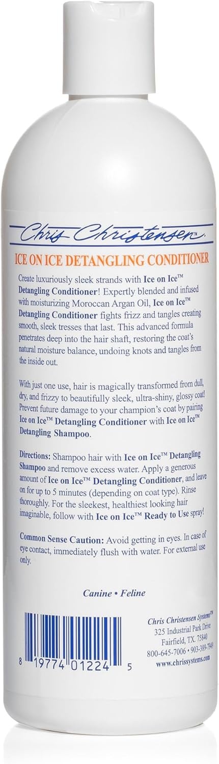 image:imageChris Christensen Ice on Ice Detangling Dog Conditioner Groom Like a Professional Dematts Moisturizes Creates Long Lasting Silkiness All Coat Types Made in USA 16oz16oz