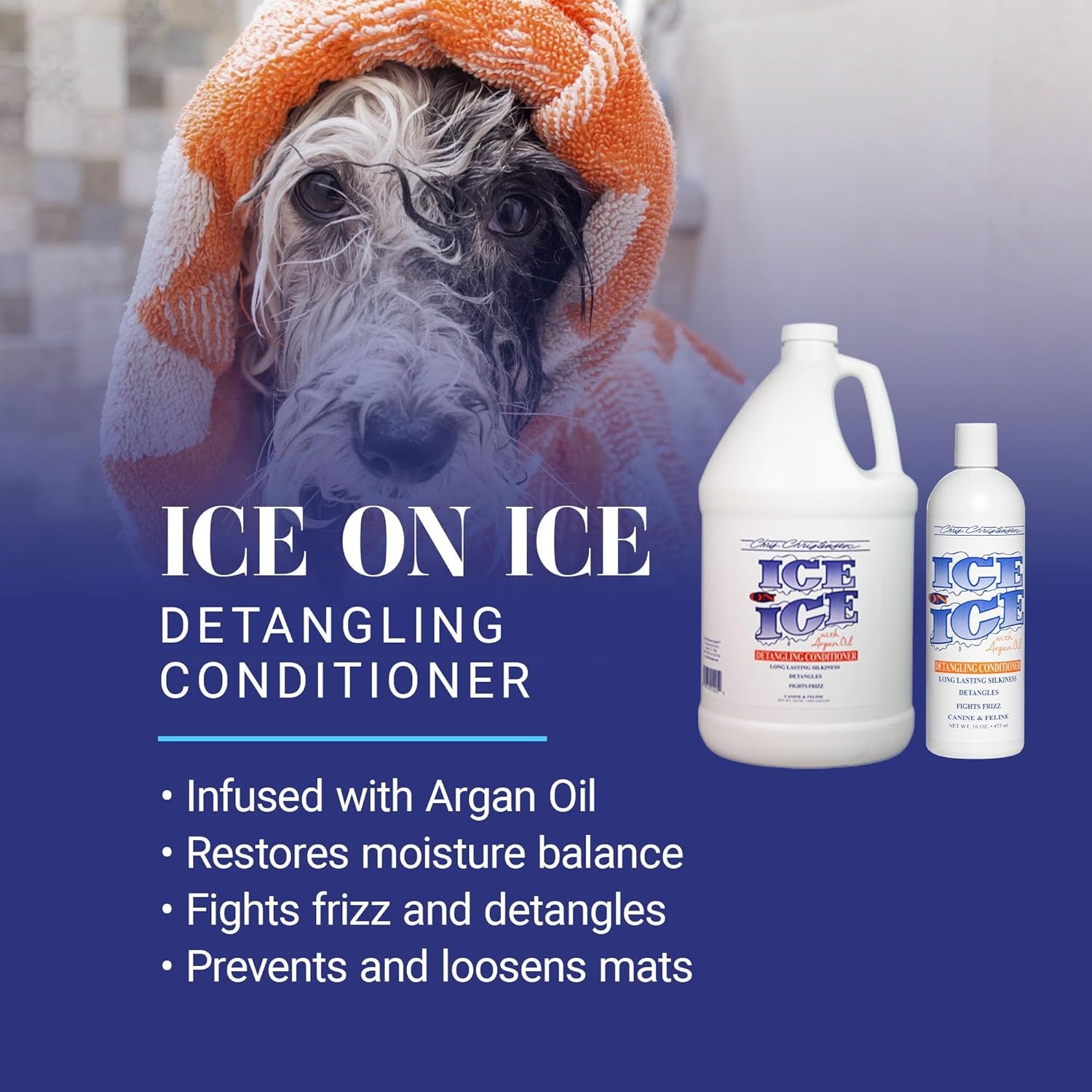 image:imageChris Christensen Ice on Ice Detangling Dog Conditioner Groom Like a Professional Dematts Moisturizes Creates Long Lasting Silkiness All Coat Types Made in USA 16oz16oz