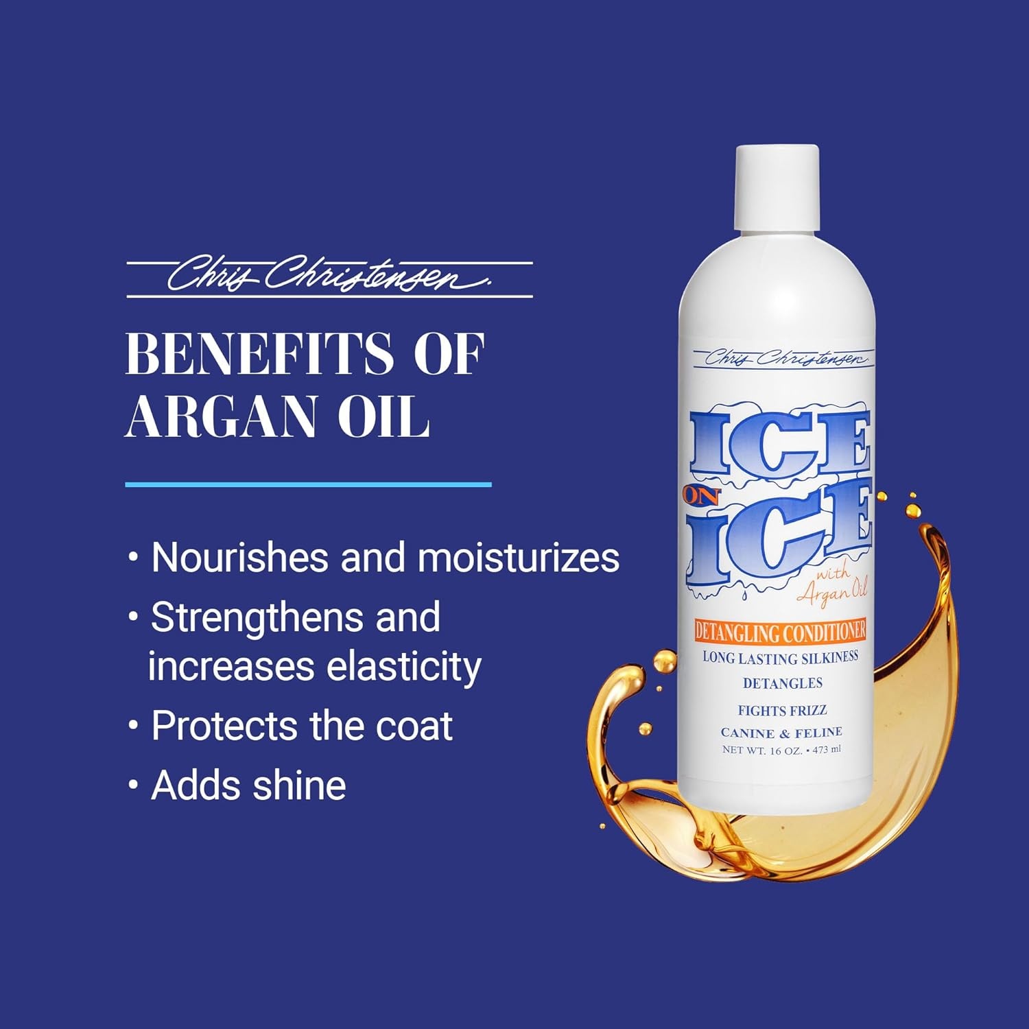 image:imageChris Christensen Ice on Ice Detangling Dog Conditioner Groom Like a Professional Dematts Moisturizes Creates Long Lasting Silkiness All Coat Types Made in USA 16oz16oz