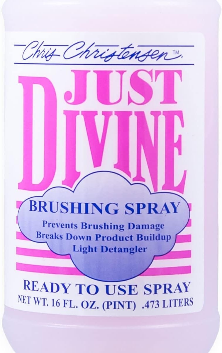 image:imageChris Christensen Just Divine Dog Brushing Spray Groom Like a Professional Prevents Brushing Damage Light Detangler Ready to Use All Coat Types Made in USA 16oz16 oz Spray