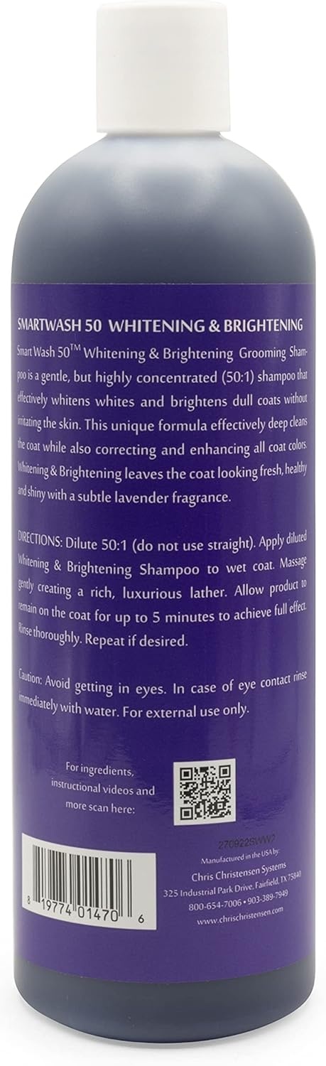 image:imageChris Christensen SmartWash50 Whitening amp Brightening Ultra Concentrated Dog Shampoo Makes up to 50 Bottles Groom Like a Professional Lavender Fragrance Made in USA 16 oz16 OZ