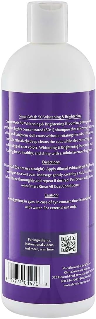 image:imageChris Christensen SmartWash50 Whitening amp Brightening Ultra Concentrated Dog Shampoo Makes up to 50 Bottles Groom Like a Professional Lavender Fragrance Made in USA 16 oz16 OZ