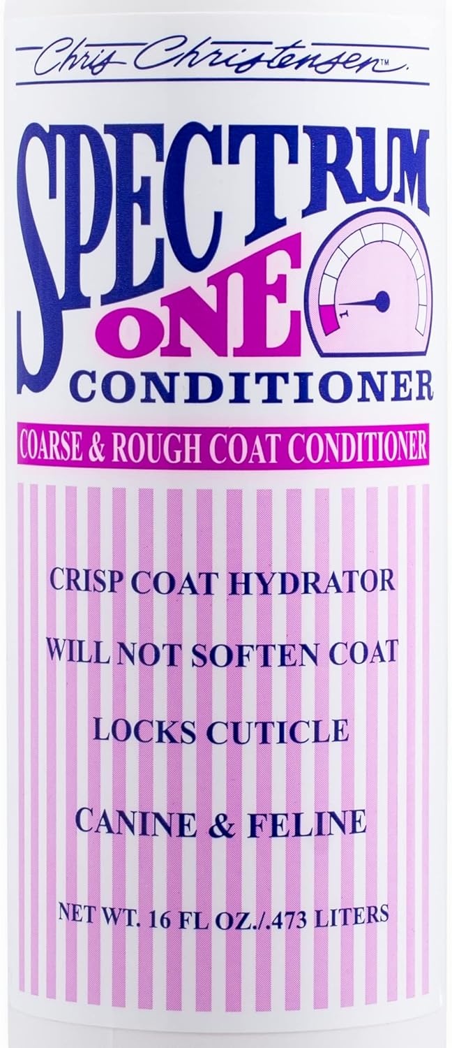 image:imageChris Christensen Spectrum One Dog Conditioner Coarse and Rough Coat Groom Like a Professional Repairs and Protects Maintains Inner Cortex Hydration Made in the USA 16 oz16 oz
