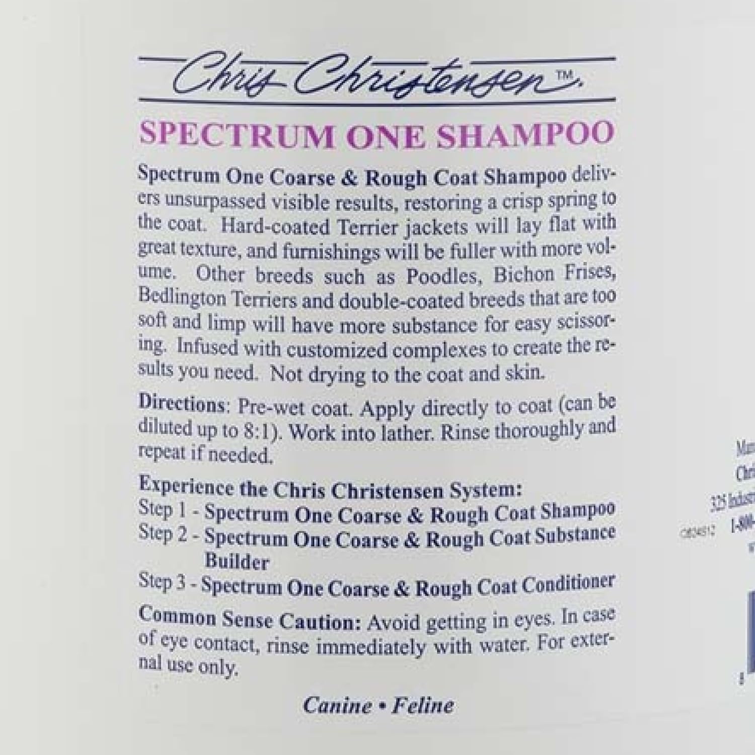 image:imageChris Christensen Spectrum One Dog Shampoo Coarse and Rough Coat Groom Like a Professional Maintain Crisp Texture Will Not Dry Out Coat or Skin Made in The USA 16 oz1 Gal