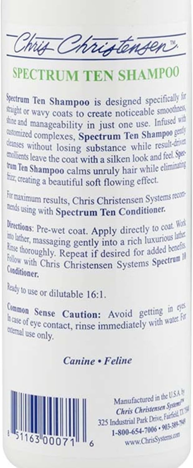 image:imageChris Christensen Spectrum Ten Dog Shampoo Groom Like a Professional Gentle Cleansing Gorgeous Shine Made in USA 473ml16 Ounce