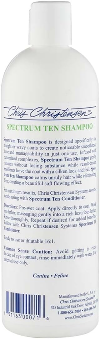 image:imageChris Christensen Spectrum Ten Dog Shampoo Groom Like a Professional Gentle Cleansing Gorgeous Shine Made in USA 473ml16 Ounce