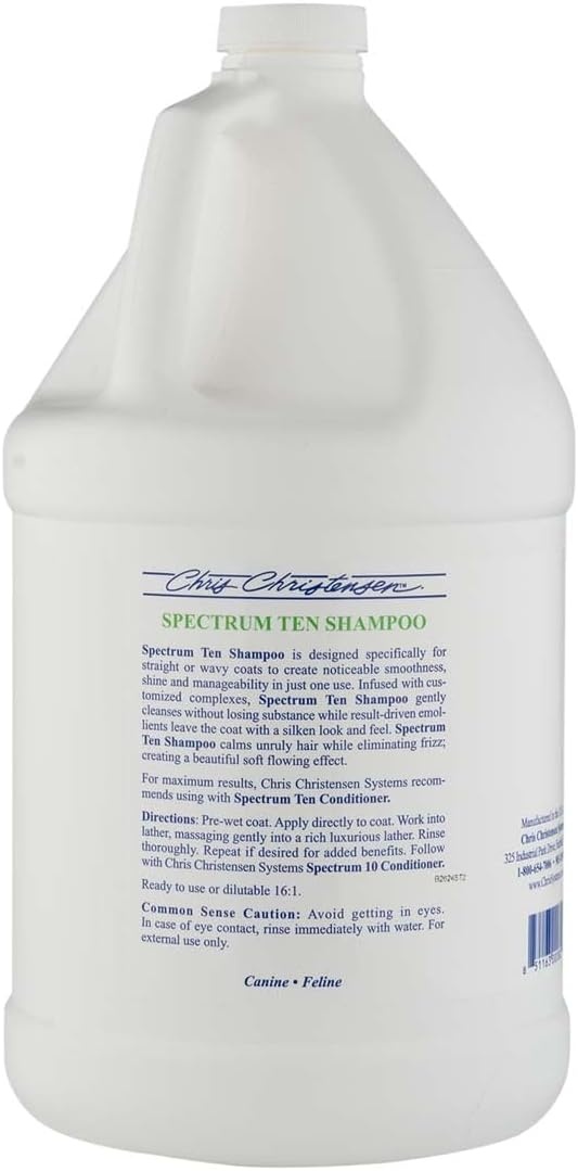 image:imageChris Christensen Spectrum Ten Dog Shampoo Groom Like a Professional Gentle Cleansing Gorgeous Shine Made in USA 473mlGallon