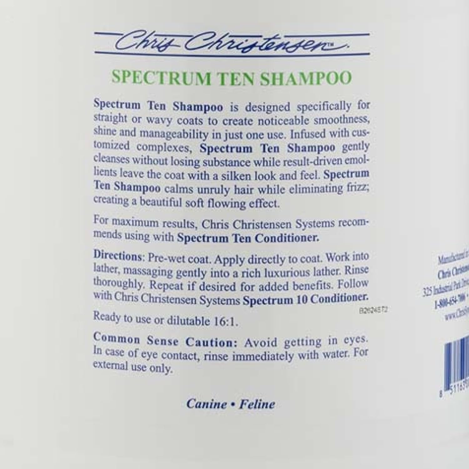 image:imageChris Christensen Spectrum Ten Dog Shampoo Groom Like a Professional Gentle Cleansing Gorgeous Shine Made in USA 473mlGallon