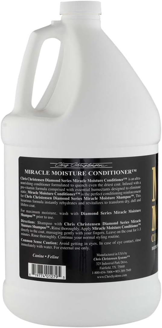 image:imageChris Christensen Diamond Series Miracle Moisture Dog Conditioner Groom Like a Professional ProVitamin Formula Provides Maximum Moisture Use on Both Dogs and Cats Made in USA 16 ozGallon