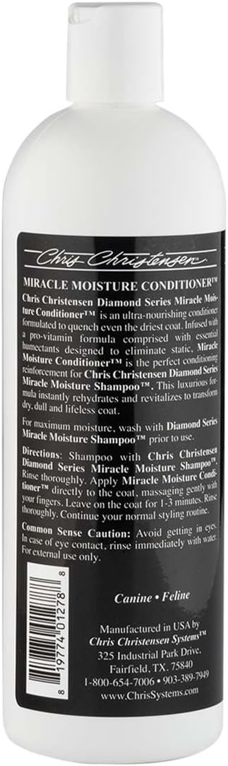 image:imageChris Christensen Diamond Series Miracle Moisture Dog Conditioner Groom Like a Professional ProVitamin Formula Provides Maximum Moisture Use on Both Dogs and Cats Made in USA 16 oz16 oz