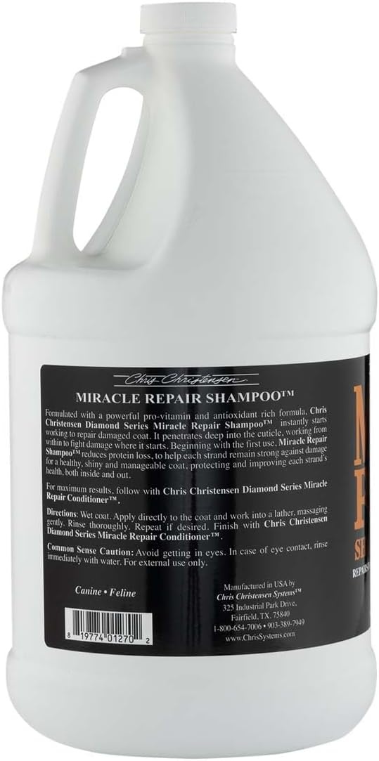 image:imageChris Christensen Diamond Series Miracle Repair Dog Shampoo Groom Like a Professional ProVitamin Formula Made in The USA 16 ozGallon