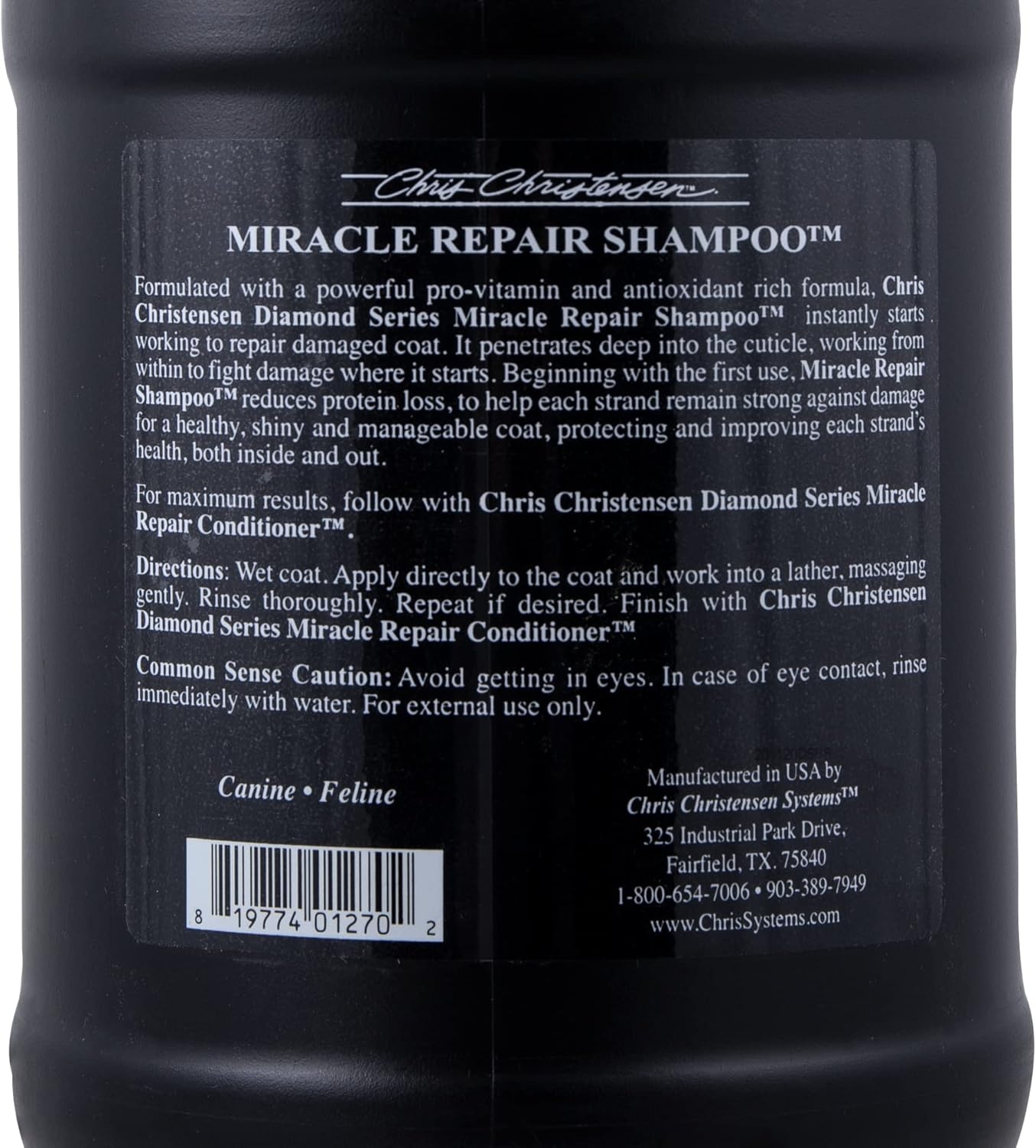 image:imageChris Christensen Diamond Series Miracle Repair Dog Shampoo Groom Like a Professional ProVitamin Formula Made in The USA 16 ozGallon