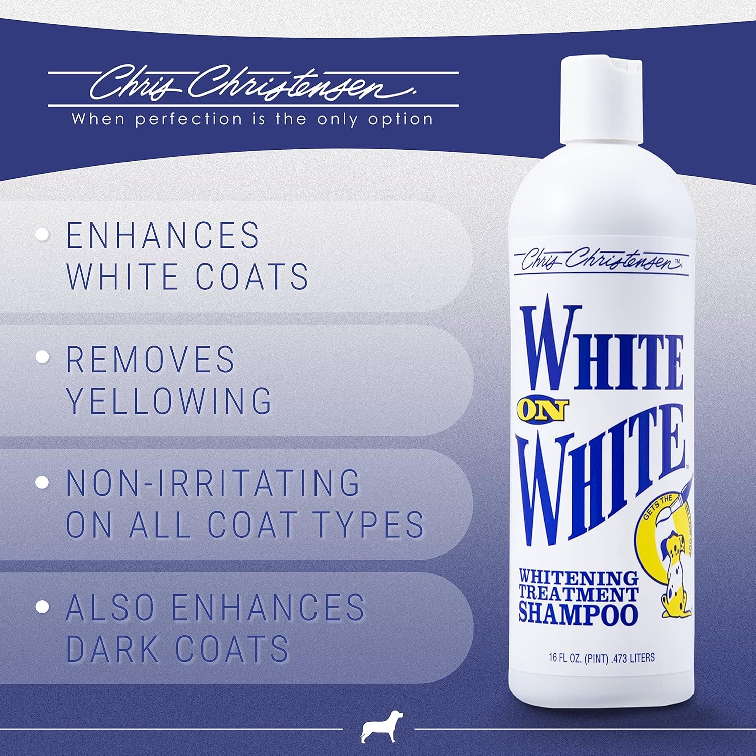 image:imageChris Christensen Groomers Bundle White on White Treatment Dog Shampoo Brightens Whites Safely Removes Yellow Ice on Ice Detangling Dog Conditioner Demat and Detangle Long Lasting Silkiness