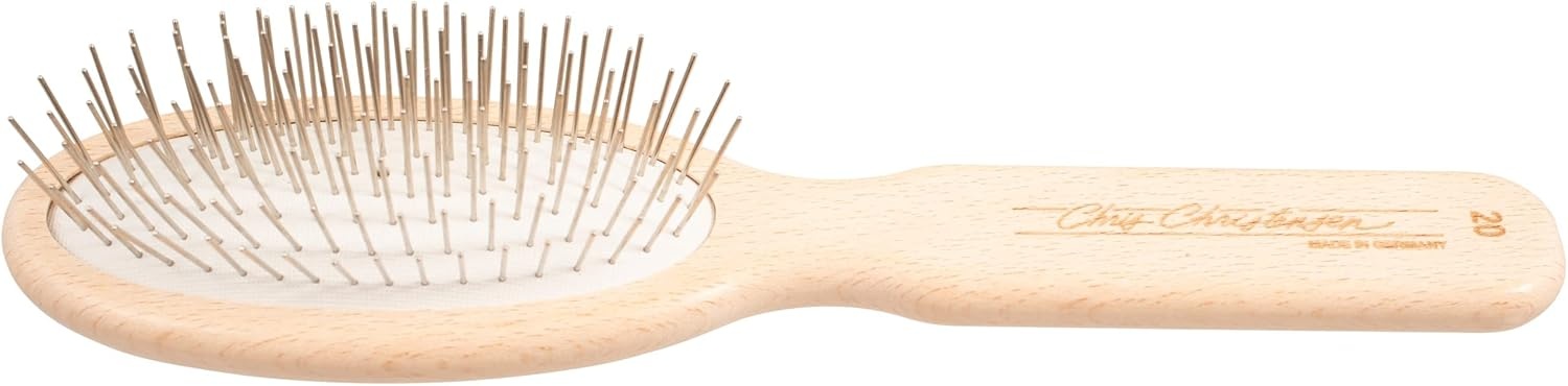 image:imageChris Christensen Ice on Ice Detangle and Finishing Spray 20mm Oval Original Series Brush Adds Elasticity amp Strength Stainless Steel Pins White Dog Brush