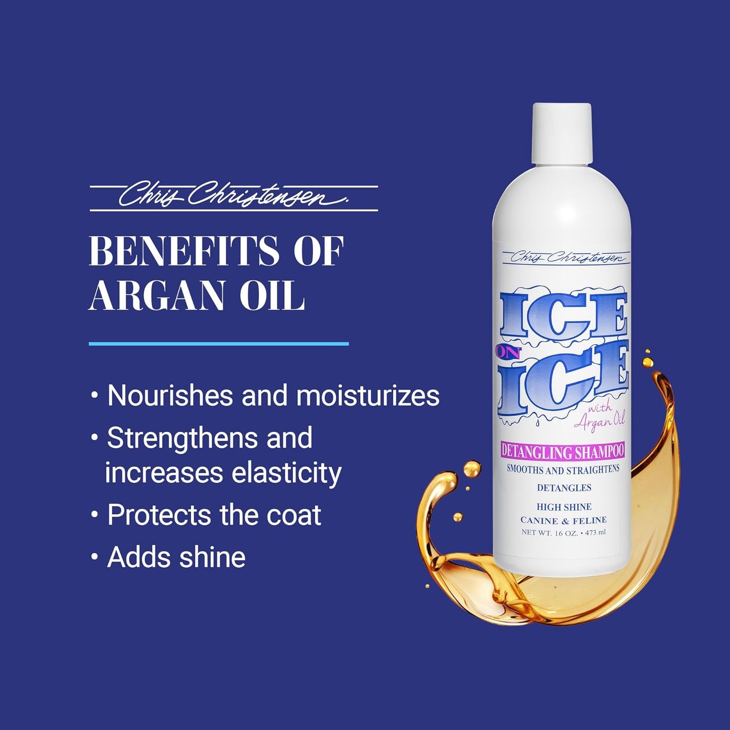 image:imageChris Christensen Ice on Ice Strengthening Dog Shampoo Groom Like Professional Revives Dry Damaged Coats amp Strands All Coat Types Made in USA 16oz16oz