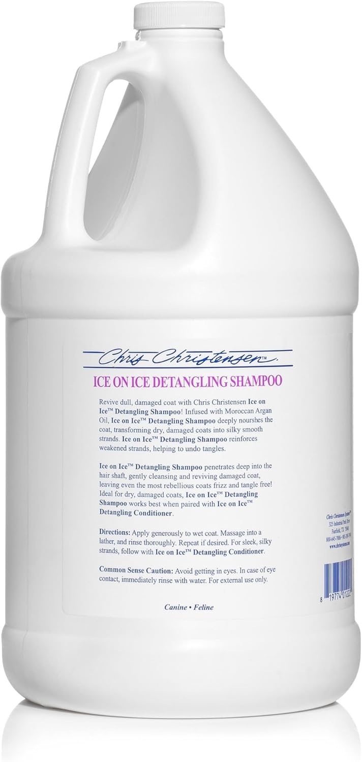 image:imageChris Christensen Ice on Ice Strengthening Dog Shampoo Groom Like Professional Revives Dry Damaged Coats amp Strands All Coat Types Made in USA 16oz1gal