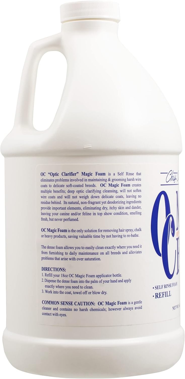 image:imageChris Christensen OC Magic Foam Self Rinse Dog Shampoo Removes Hair Spray Chalk Heavy Products for Wire Coat Dogs and Delicate Soft Coated Dogs Groom Like a Professional 75 oz64oz