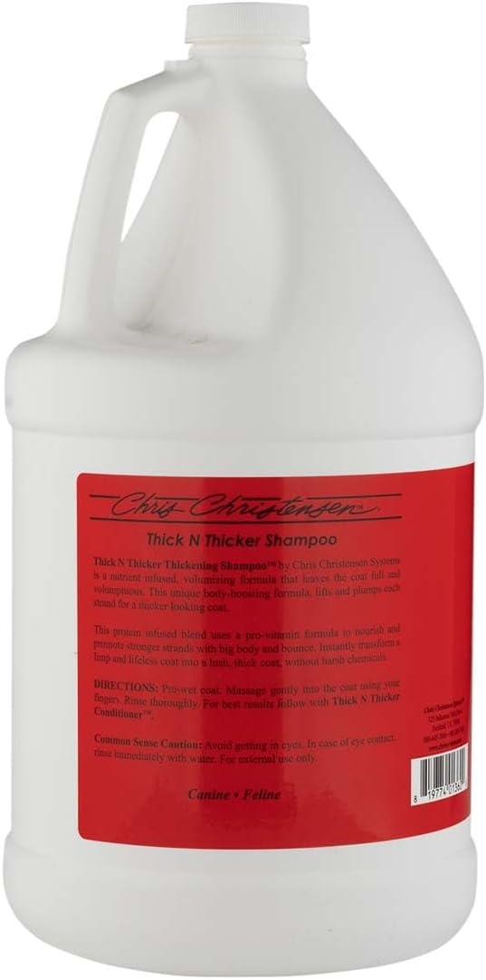 image:imageChris Christensen Pet Shampoo 16 oz Thick N Thicker Thickening Shampoo Groom Like a Professional ProVitamin Formula Nutrient and Protein Infused Blend Made in The USAGallon