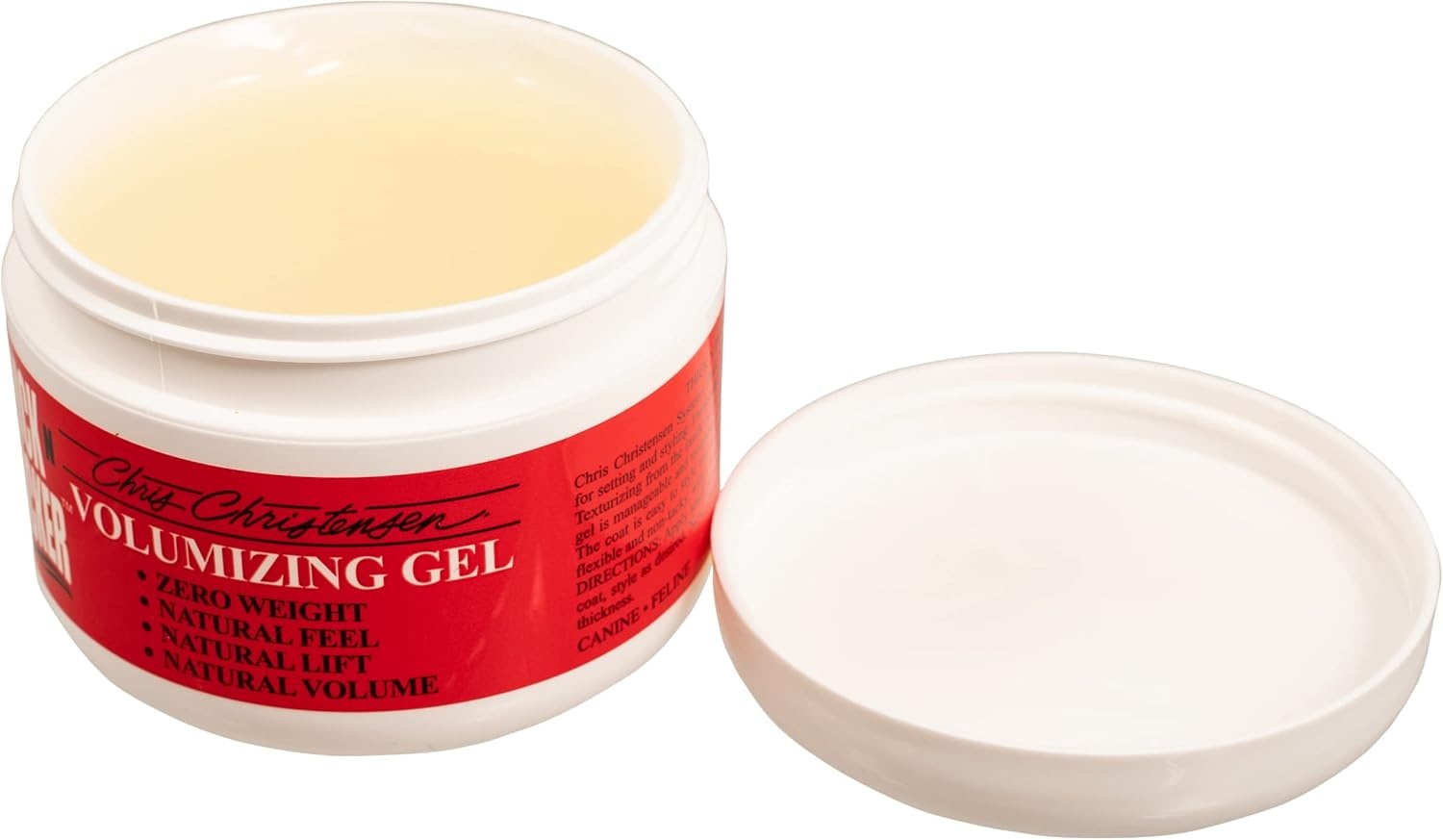 image:imageChris Christensen Pet Volumizing Gel 8 oz Thick N Thicker Volumizing Jar Groom Like a Professional Builds Body and Volume Manageable and Moldable Easy to Style Made in the USA