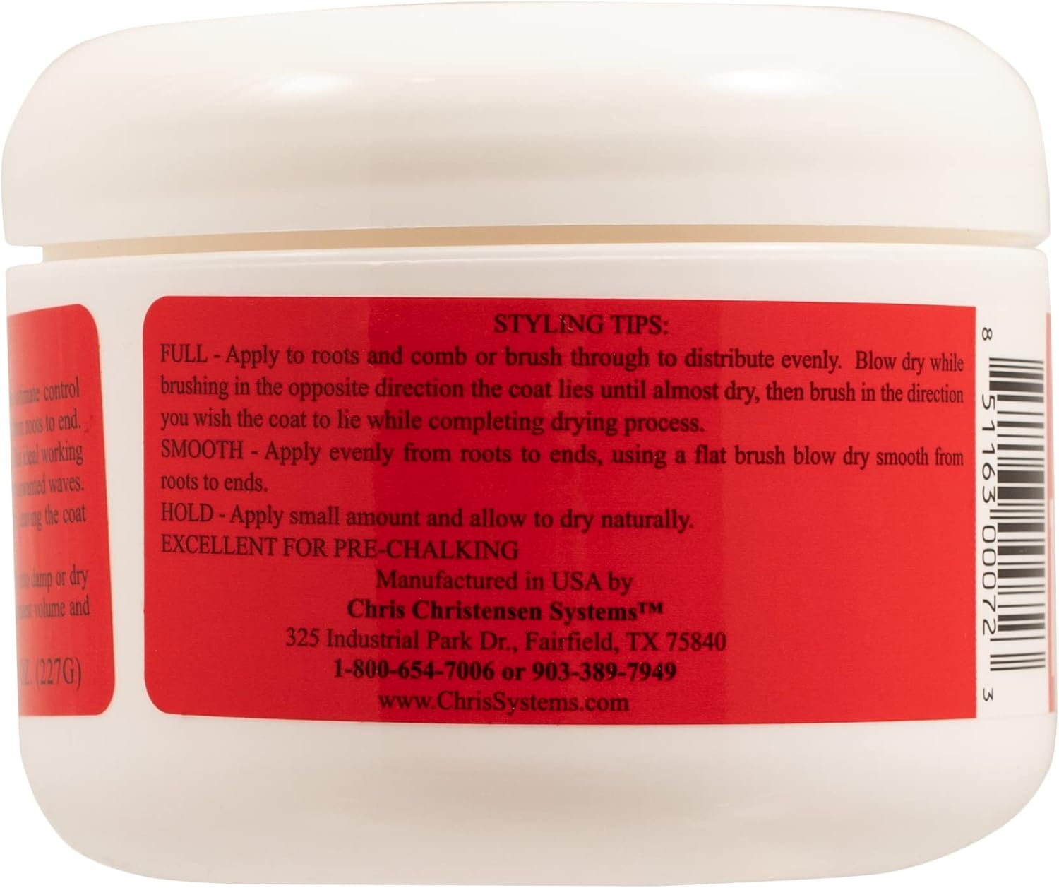 image:imageChris Christensen Pet Volumizing Gel 8 oz Thick N Thicker Volumizing Jar Groom Like a Professional Builds Body and Volume Manageable and Moldable Easy to Style Made in the USA